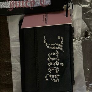 Juicy Couture Black Wallet with Rhinestone Logo